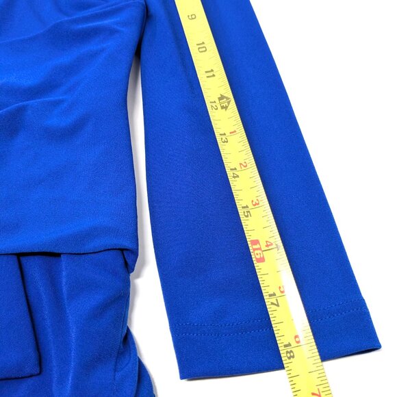 The Fold London Belleville WomensTop Small Royal Blue Knit Long Sleeve Blouse - Picture 12 of 16